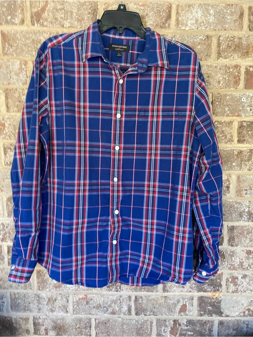 Banana Republic  Slim Fit Button Down Shirt - Size Large blue red white